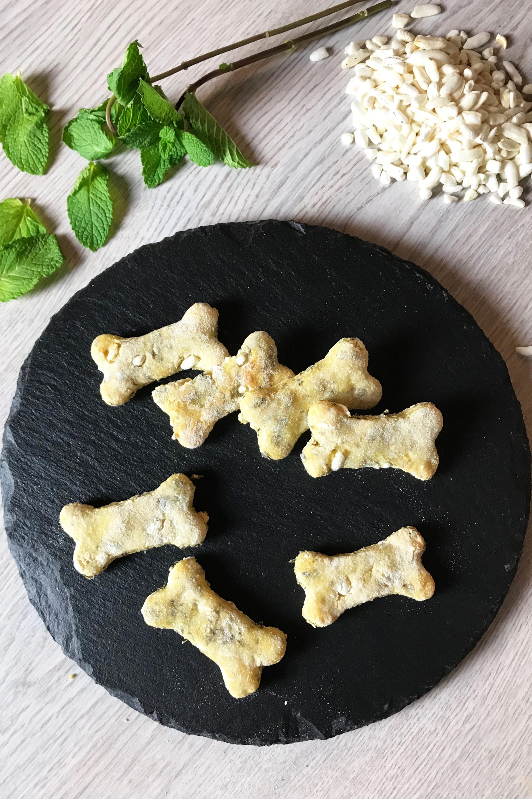 biscotti alla menta e riso soffiato